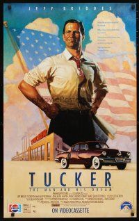 1m778 TUCKER: THE MAN & HIS DREAM video poster '88 Francis Ford Coppola, art of Jeff Bridges & car