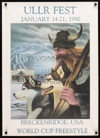 1m338 ULLR FEST 1990 special 28x32 '90 Fankhanel art of Norse-man w/dogs, Breckenridge, Colorado!