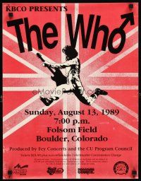 1m495 WHO concert poster '89 The Who in Boulder, Colorado at Folsom Field!