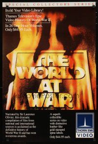 1m781 WORLD AT WAR video poster R80s video history of World War II!