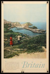 1m188 BRITAIN English travel poster '55 people viewing Ilfracombe from hill!