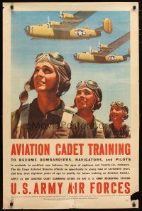 1m049 AVIATION CADET TRAINING U.S. ARMY AIR FORCES 25x38 WWII war poster '43 Ramus-Fischer tart!