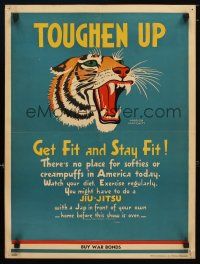 1m102 TOUGHEN UP 18x24 WWII war poster '42 Matchitt art of tiger, get fit & stay fit!