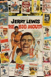 1p028 LOT OF 19 FOLDED ONE-SHEETS FROM JERRY LEWIS MOVIES '50s-80s great wacky images!