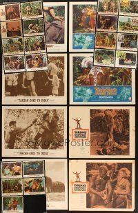 1p051 LOT OF 29 LOBBY CARDS FROM TARZAN MOVIES '50s-60s Jock Mahoney, Gordon Scott & Denny Miller