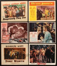 1p058 LOT OF 6 LOBBY CARDS '40s-60s Randolph Scott, Bob Hope, Ingrid Bergman, John Garfield!