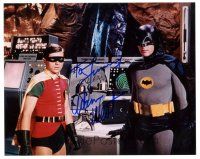 1r0790 ADAM WEST signed color 8x10 REPRO still '80s cool portrait with Robin in the Bat Cave!