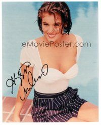 1r0802 ALYSSA MILANO signed color 8x10 REPRO still'00s great portrait of sexy actress in cute outfit