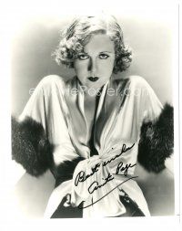 1r0809 ANITA PAGE signed 8x10 REPRO still '80s glamorous portrait in sexy fur lined dress!