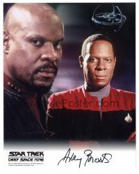 1r0822 AVERY BROOKS signed color 8x10 REPRO still '90s in uniform from Star Trek Deep Space Nine!