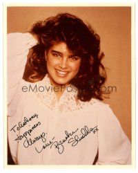 1r0858 BROOKE SHIELDS signed color 8x10 REPRO still '80s close up smiling portrait of the sexy star!
