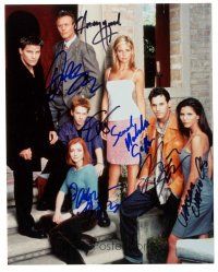 1r0863 BUFFY THE VAMPIRE SLAYER signed color 8x10 REPRO still '00s by seven members of the cast!