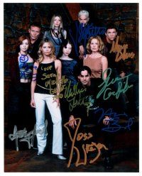 1r0864 BUFFY THE VAMPIRE SLAYER signed color 8x10 REPRO still '00s by ten members of the cast!