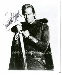 1r0884 CHARLTON HESTON signed 8x10 REPRO still '90 great portrait in armor with sword from El Cid!
