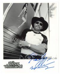 1r0752 HANK WILLIAMS JR. signed 8x10 music publicity still '00s the country singer by his tour bus!