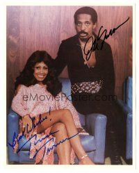 1r0985 IKE & TINA TURNER signed color 8x10 REPRO still'80s cool portrait of the duo sitting on chair