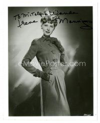 1r0989 IRENE MANNING signed 8x10 REPRO still '80s wonderful full-length portrait in cool dress!