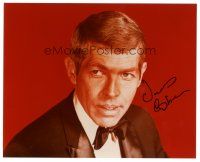 1r0996 JAMES COBURN signed color 8x10 REPRO still '80s close up portrait from Our Man Flint!