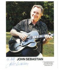 1r0758 JOHN SEBASTIAN signed color 8x10 music publicity still '00s the singer with his guitar!