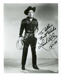 1r1072 LASH LA RUE signed 8x10 REPRO still '88 full-length portrait in cowboy costume!