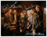 1r1123 MASH signed color 8x10 REPRO still '90s by eight members of the cast, in great portrait!