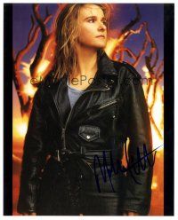 1r1129 MELISSA ETHERIDGE signed color 8x10 REPRO still'00s cool portrait in leather jacket w/ flames