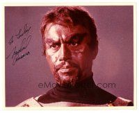 1r1130 MICHAEL ANSARA signed color 8x10 REPRO still '80s c/u portrait as Kang from TV's Star Trek!