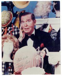 1r1139 MILTON BERLE signed color 8x10 REPRO still '80s great portrait surrounded by costumes & wigs!