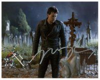 1r1152 NICOLAS CAGE signed color 8x10 REPRO still '00s cool c/u in graveyard from Ghost Rider!