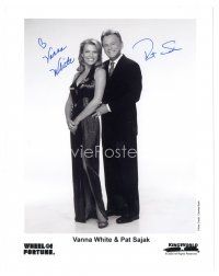 1r0769 PAT SAJAK/VANNA WHITE signed 8x10 publicity still '90s portrait of the Wheel of Fortune hosts