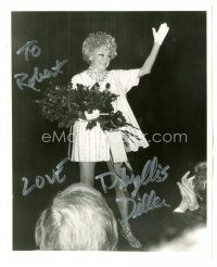 1r1179 PHYLLIS DILLER signed 8x10 REPRO still '80s the comedienne smiling at her fans after a show!