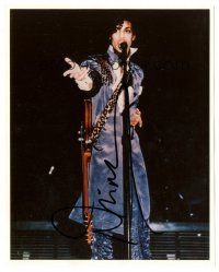 1r1187 PRINCE signed color 8x10 REPRO still '90s cool portrait of the singer in concert