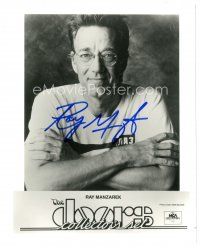 1r1191 RAY MANZAREK signed 8x10 REPRO still '90s head & shoulders portrait of the Doors keyboardist!