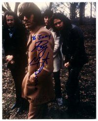 1r1192 RAY MANZAREK signed color 8x10 REPRO still '80s with Jim Morrison, Densmore and Krieger!