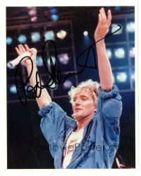 1r1220 ROD STEWART signed color 8x10 REPRO still '90s c/u portrait of the star in concert!
