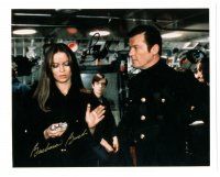 1r1249 SPY WHO LOVED ME signed color 8x10 REPRO still '90s by BOTH Barbara Bach AND Roger Moore!