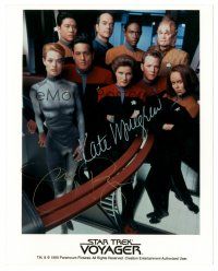 1r1252 STAR TREK: VOYAGER signed color 8x10 REPRO still '90s by BOTH Kate Mulgrew AND Jeri Ryan!