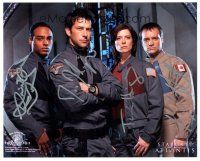 1r1256 STARGATE ATLANTIS signed color 8x10 REPRO still '00s signed by four cast members!