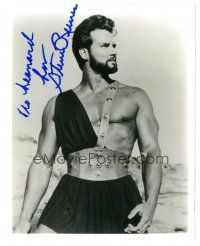 1r1265 STEVE REEVES signed 8x10 REPRO still '80s waist high showing off his incredible physique!