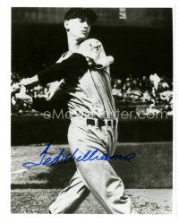 1r1278 TED WILLIAMS signed 8x10 REPRO still '90s the legendary Boston baseball star swinging bat!