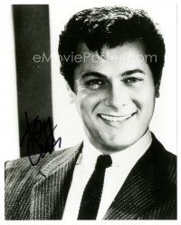 1r1289 TONY CURTIS signed 8x10 REPRO still '00s cool close up smiling portrait in suit and tie!
