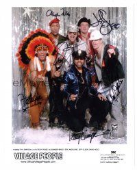 1r0778 VILLAGE PEOPLE signed color 8x10 music publicity still '00s by ALL SIX of the members!