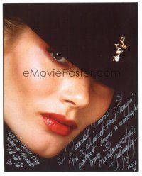 1r1304 VIRGINIA HEY signed color 8x10 REPRO still '00s super close up gorgeous portrait in hat!