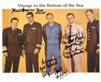 1r1306 VOYAGE TO THE BOTTOM OF THE SEA signed color 8x10 REPRO still '80s by Hedison, Becker, Hunt
