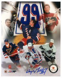 1r0780 WAYNE GRETZKY signed color 8x10 publicity still '99 cool montage of the ice hockey legend!
