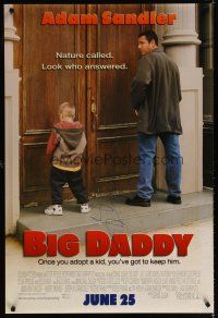 1r0008 BIG DADDY signed DS advance 1sh '99 by Adam Sandler, great wacky image, nature called!