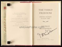 1r0269 GEORGE MCGOVERN signed hardcover book '01 The Third Freedom: Ending Hunter in Our Time!