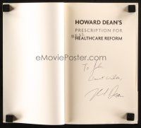 1r0307 HOWARD DEAN signed softcover book '09 Prescription for Real Healthcare Reform!