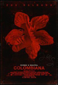 1r0010 COLOMBIANA signed advance 1sh '11 by Zoe Saldana, revenge is beautiful, cool image!