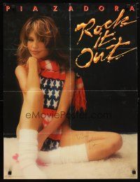 1r0046 PIA ZADORA signed commercial poster '80s her famous patriotic Penthouse photo, Rock It Out!